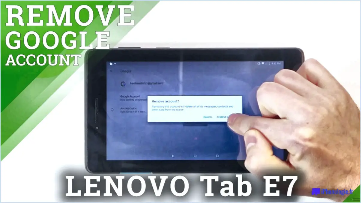 Comment supprimer un compte de ma tablette Lenovo?