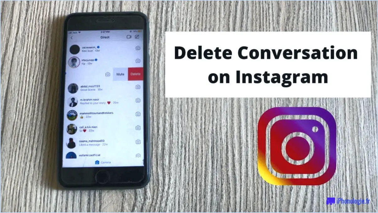 Comment supprimer une conversation sur instagram?