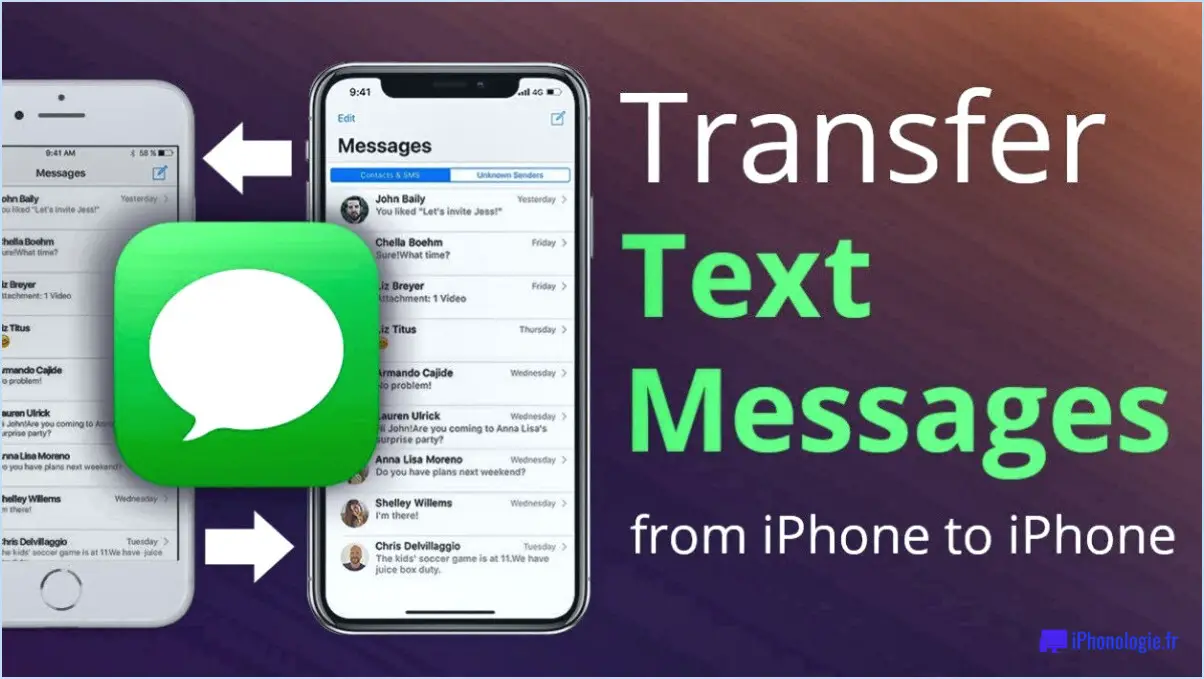 Comment transférer des messages d'un iphone à un autre?