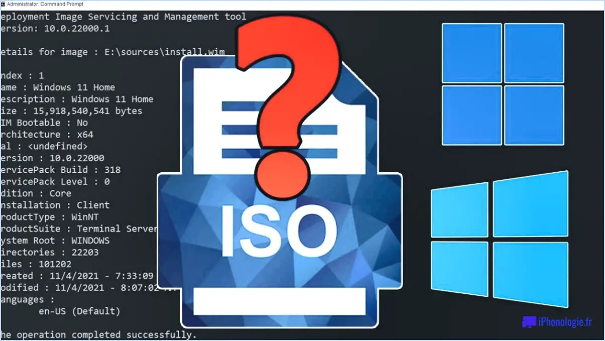 Comment trouver le numéro de version de windows 11 10 en utilisant le fichier iso?