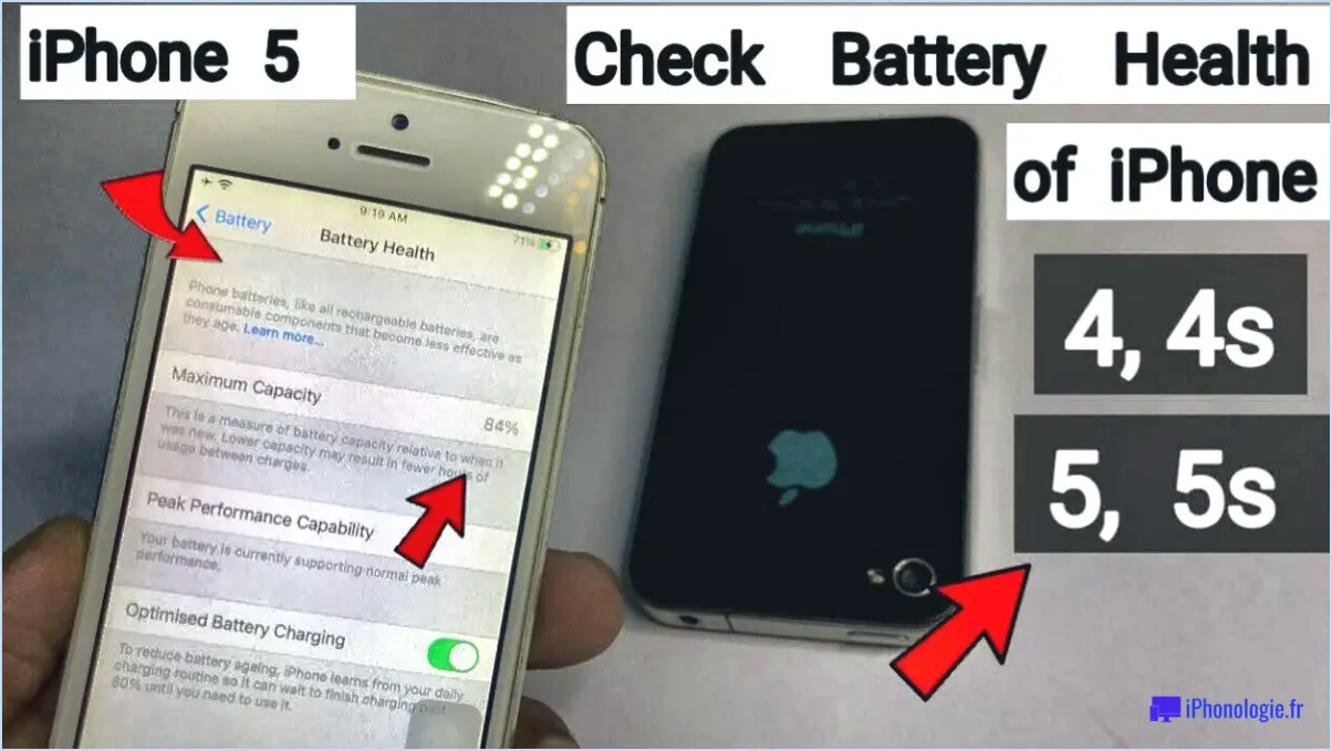 Comment vérifier la batterie de l'iphone 5?