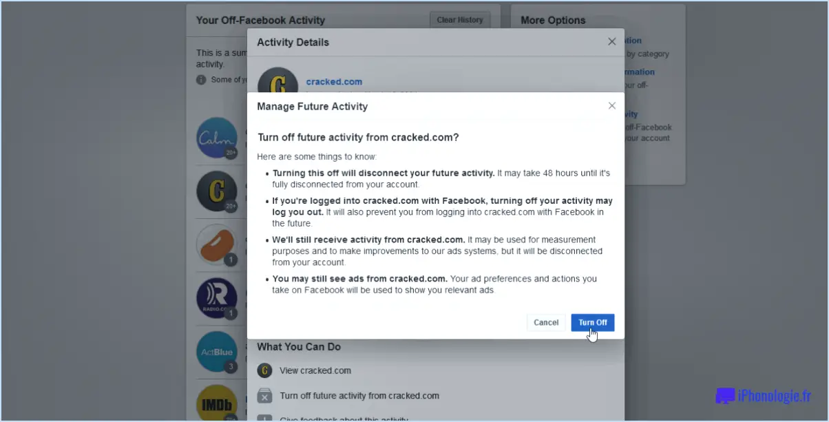 Empêcher Facebook de suivre votre activité sur Internet?