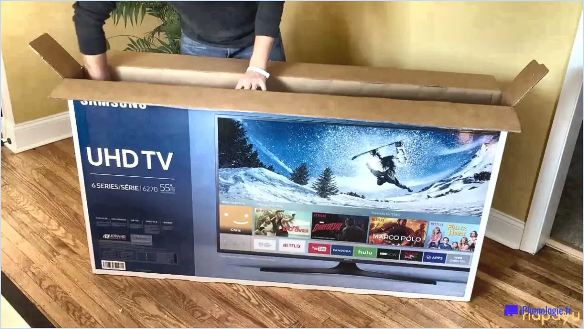 Quelle est la taille de la boîte d'un téléviseur samsung de 55 pouces?