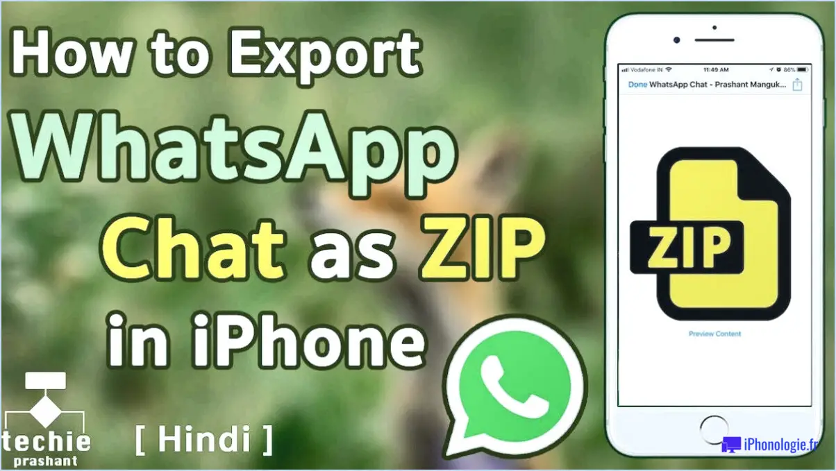 Whatsapp comment importer un chat whatsapp à partir d'un fichier zip?