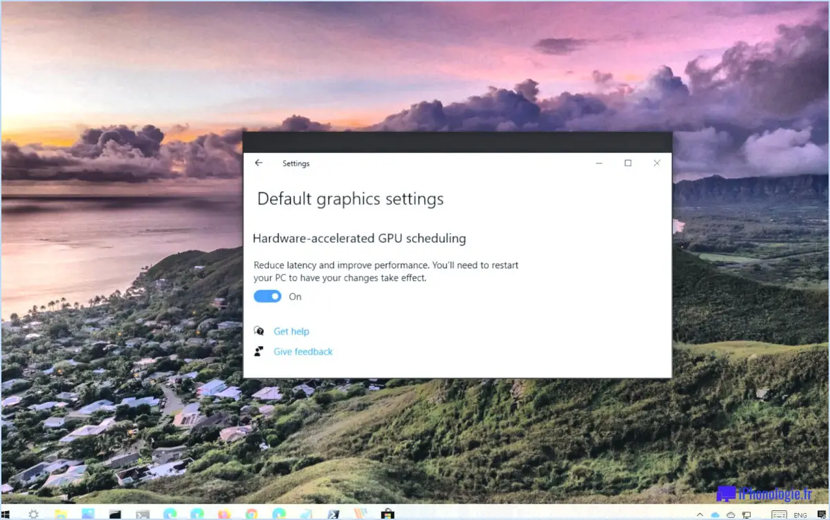 Windows 10 : activer la planification du GPU accéléré par le matériel?