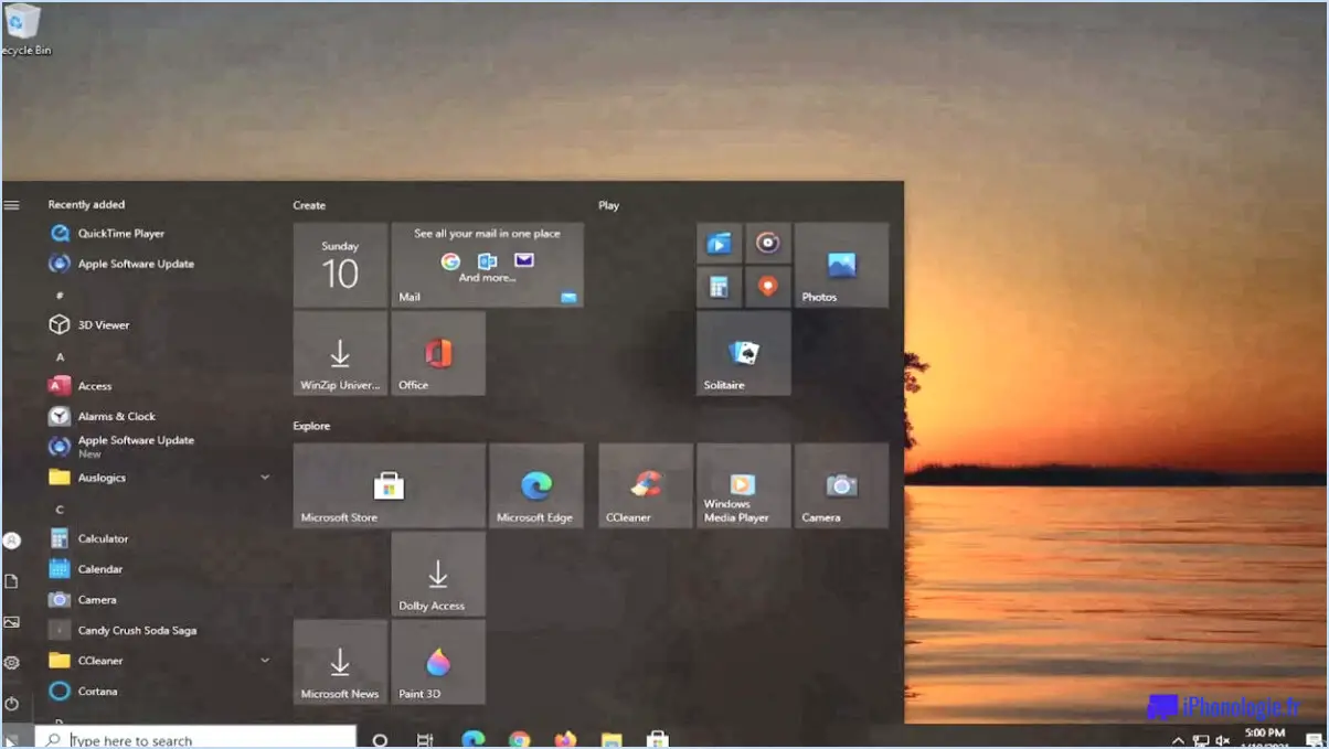 Windows 10 se met en hibernation lorsqu'il est éteint?