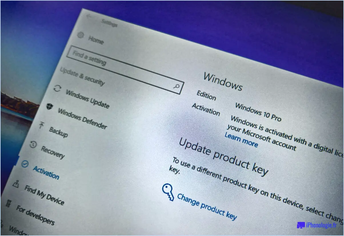 Comment activer windows 10 avec la clé de produit windows 78?