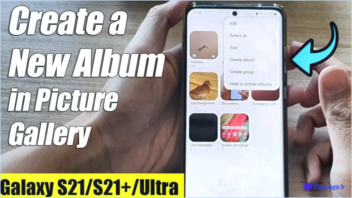 Comment créer un nouvel album photo sur un téléphone Android?