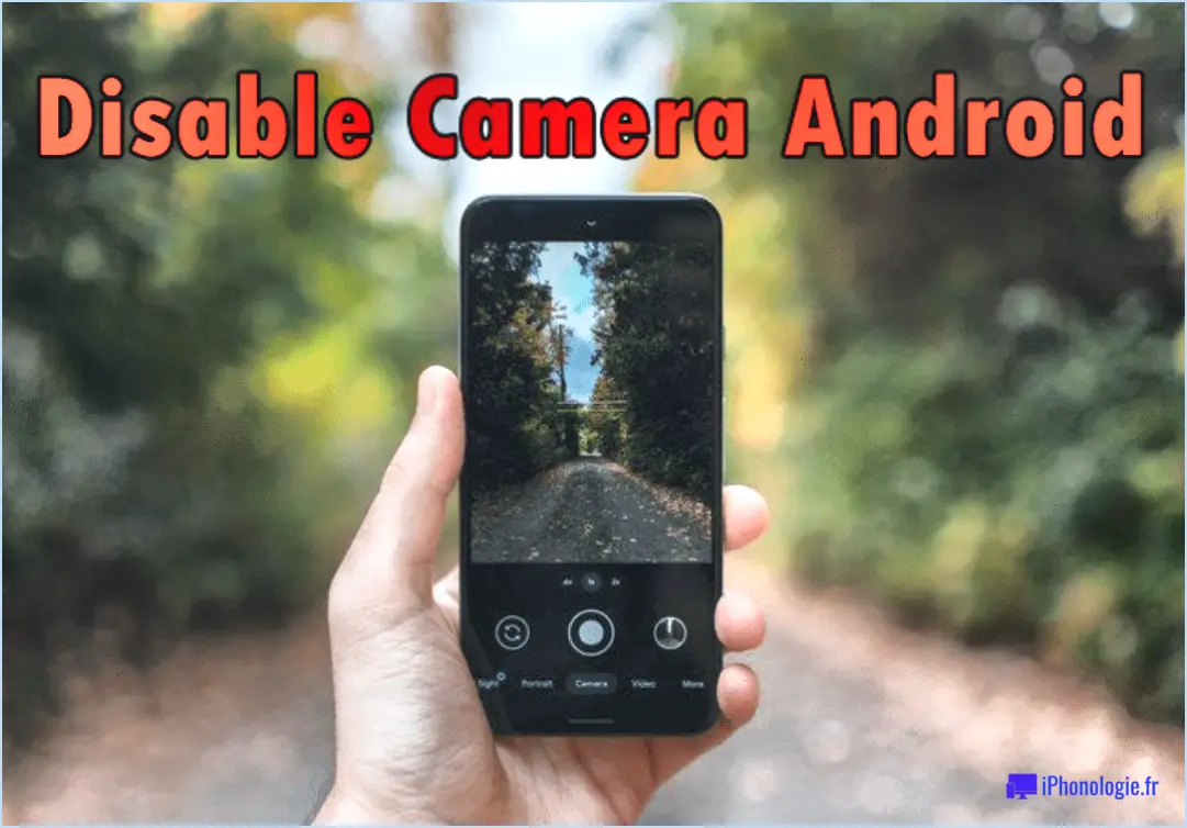 Comment désactiver l'appareil photo sur un téléphone Android?
