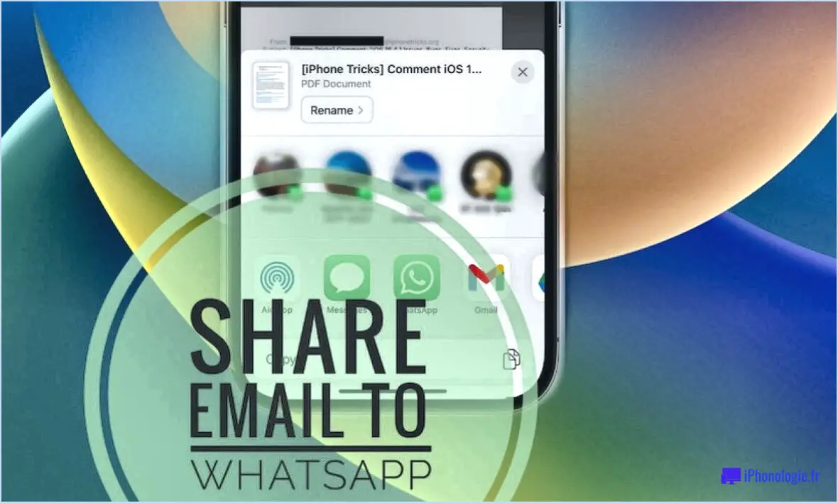 Comment envoyer un email à whatsapp sur iphone?