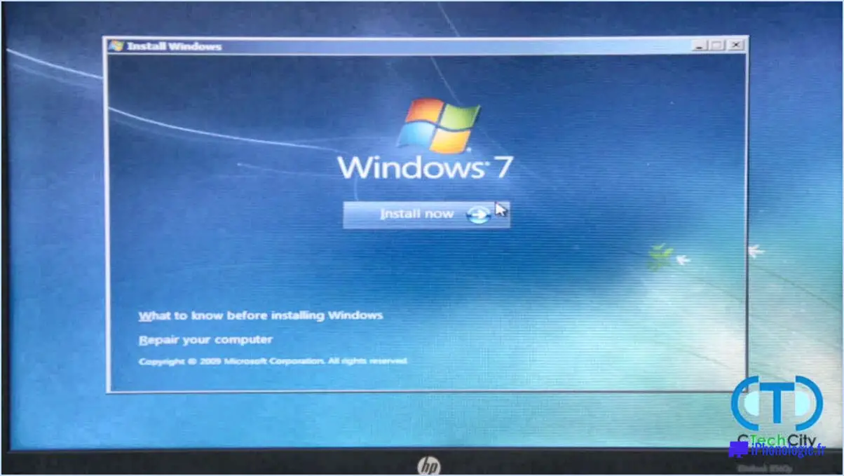Comment installer windows 7 sur un nouveau disque dur sans système d'exploitation?