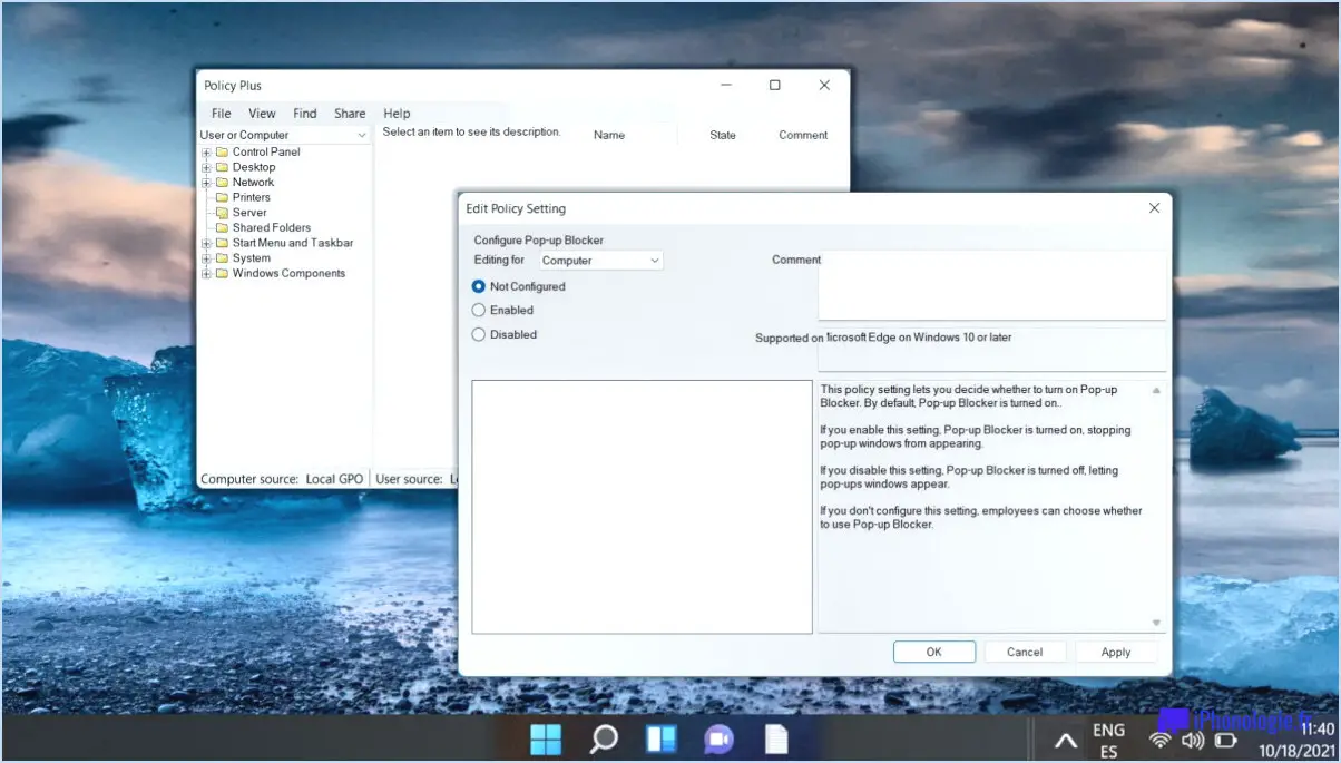 Comment lancer l'éditeur de stratégie de groupe local gpedit msc sous windows 11?