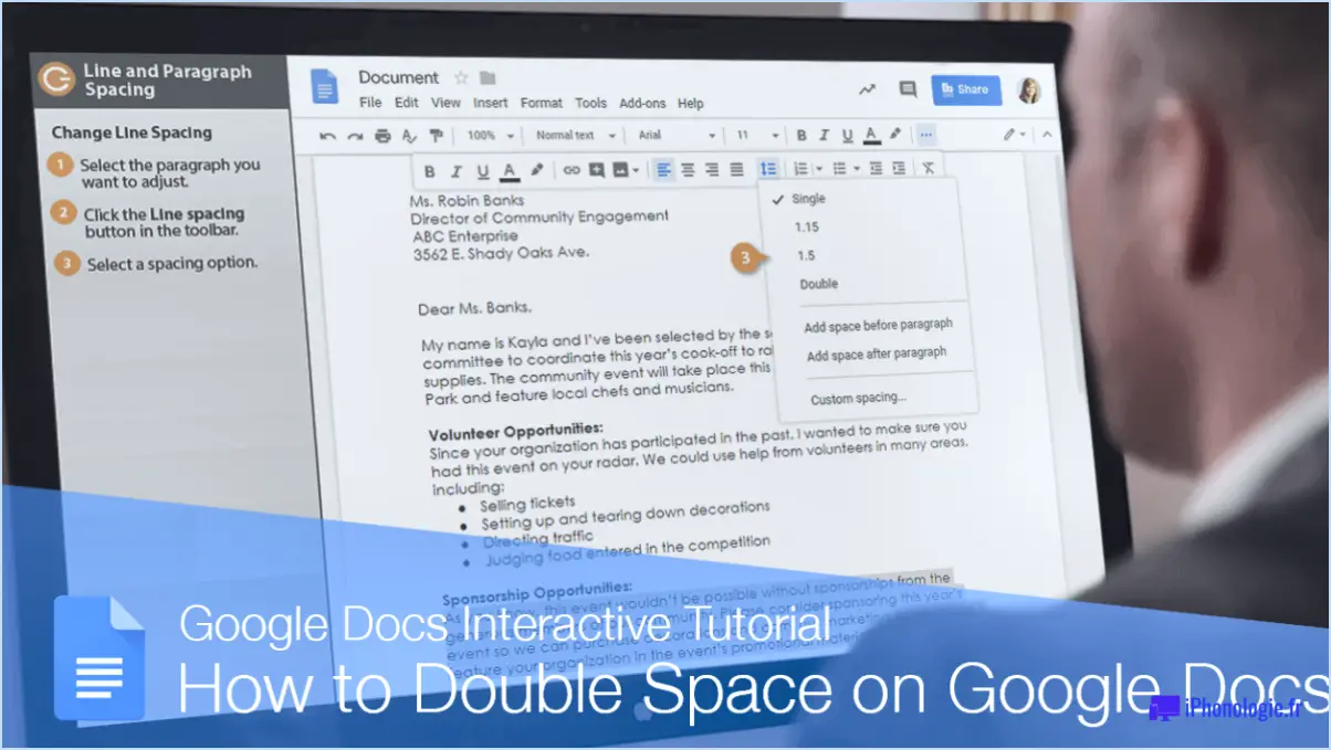 Comment modifier l'interligne dans Google Docs?