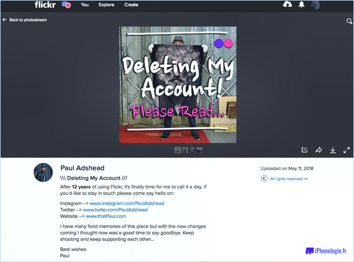 Comment puis-je accéder à mon compte Flickr?