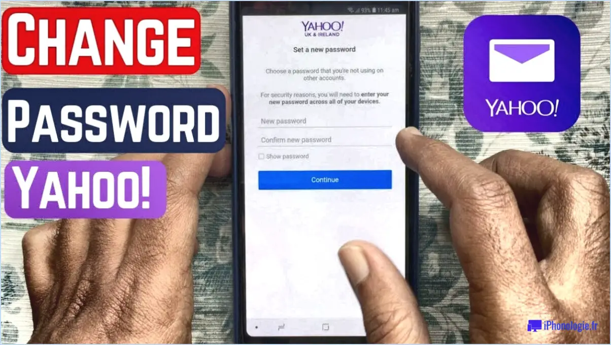 Comment réinitialiser le mot de passe yahoo sur iphone?