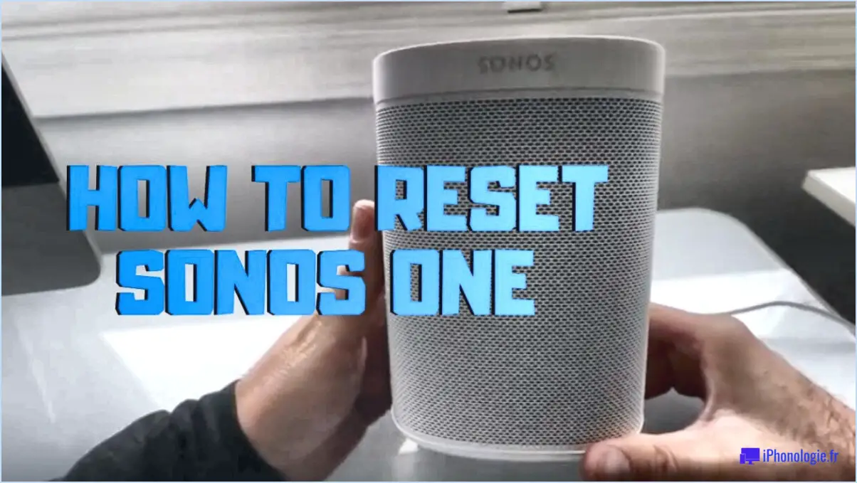 Comment réinitialiser un haut-parleur Sonos?