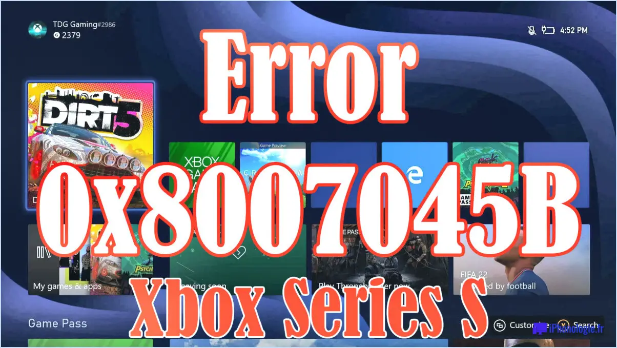 Comment réparer l'erreur 0x8007045B sur Xbox