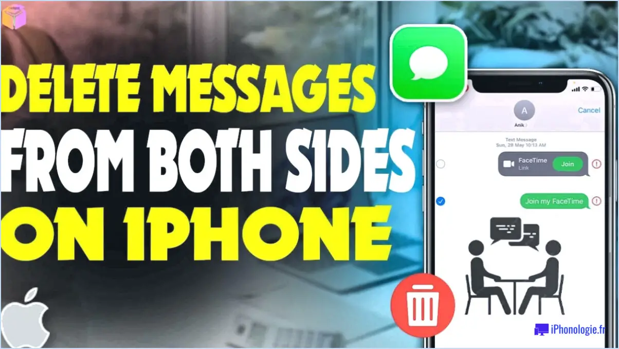 Comment supprimer les messages sur l'iphone des deux côtés?