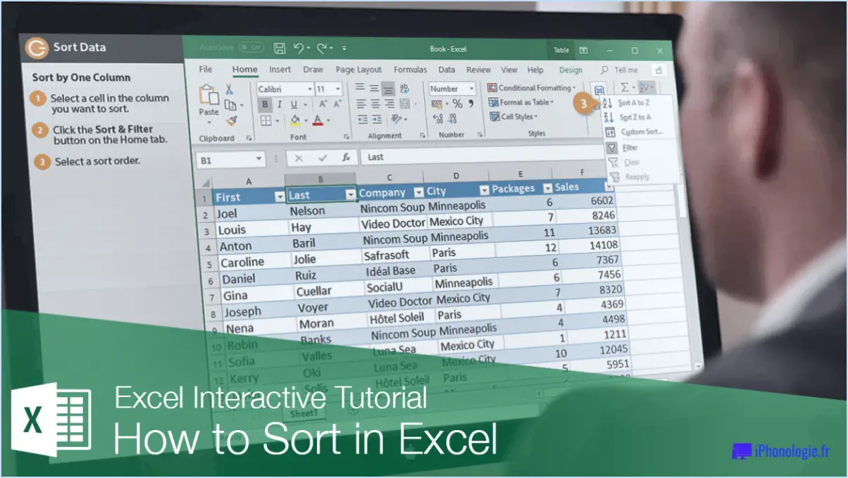 Comment trier dans Excel?