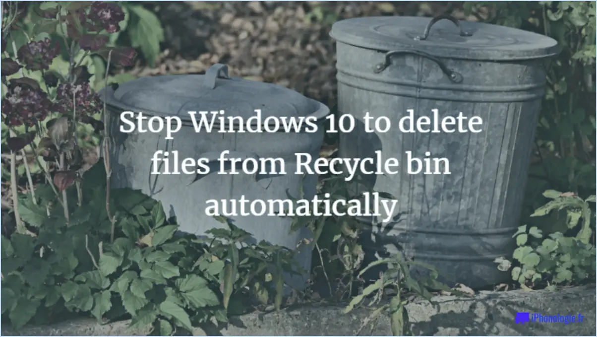 Empêcher Windows 10 de vider automatiquement la corbeille de recyclage?