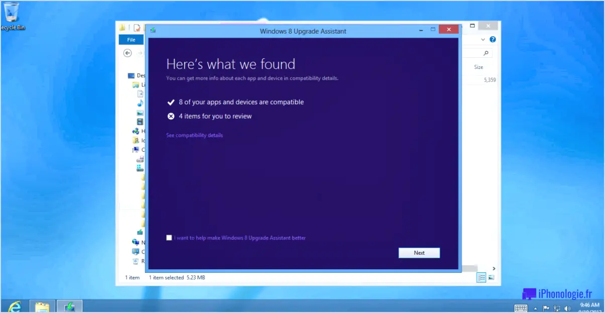 Est-ce que mon ordinateur peut fonctionner avec Windows 8.1 en le testant avec l'assistant de mise à jour de Windows 8.1?