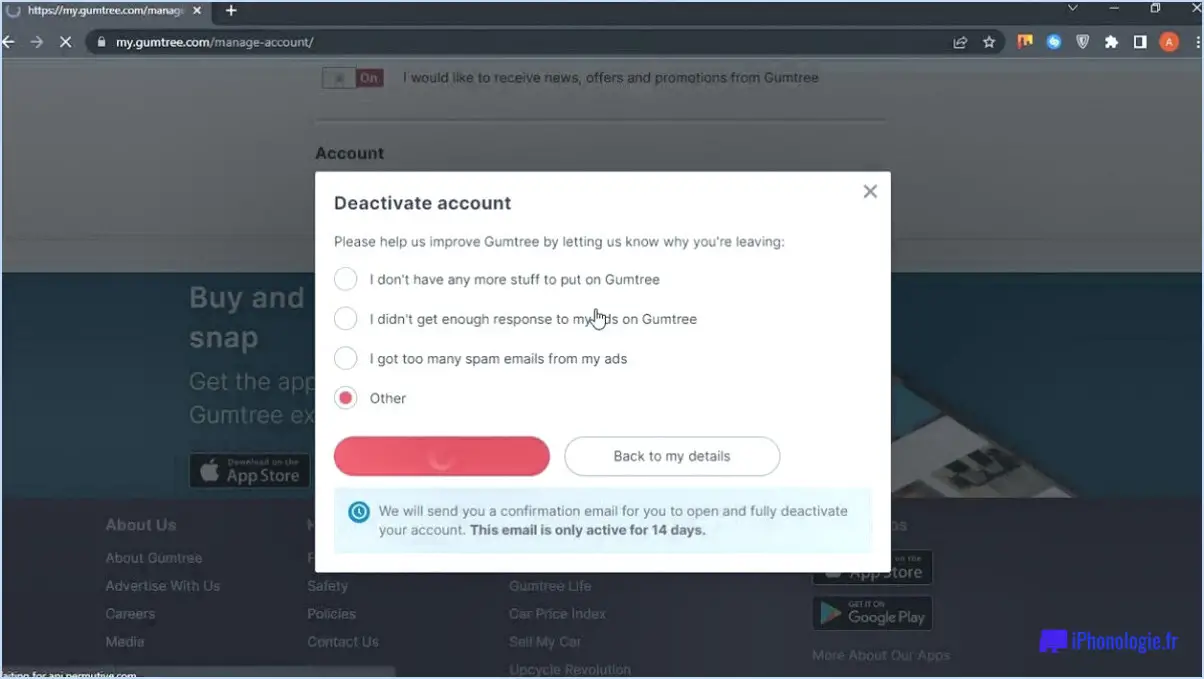 How to delete gumtree account?