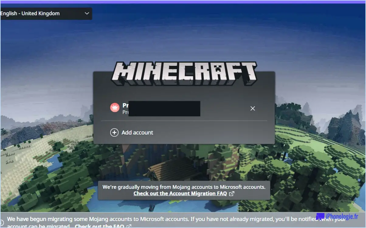 Qu'est-il arrivé à mon ancien compte Minecraft?