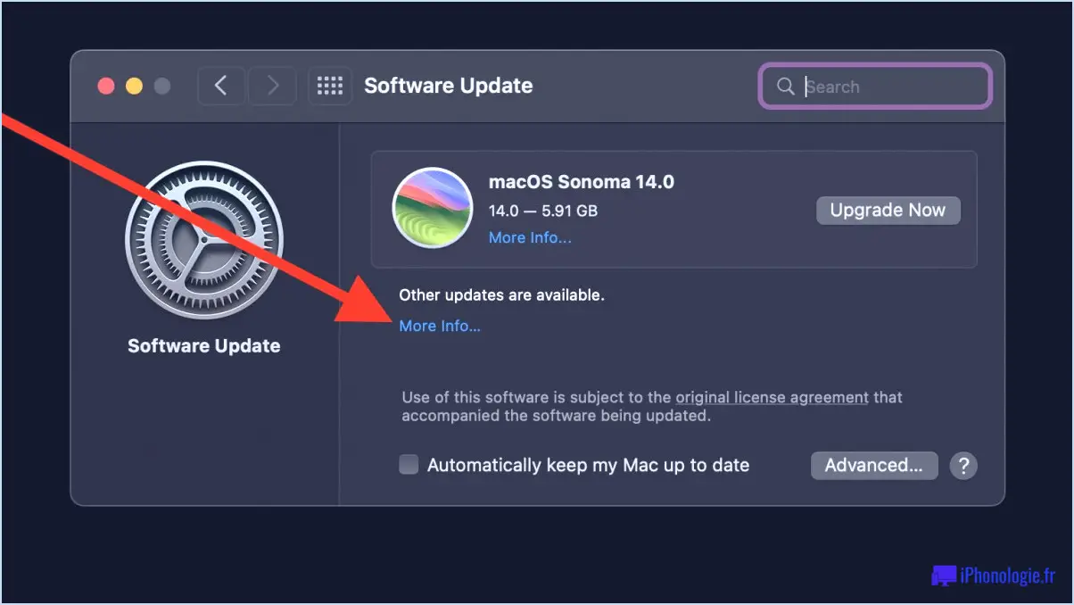 Comment installer des mises à jour MacOS Monterey sans installer macOS Sonoma