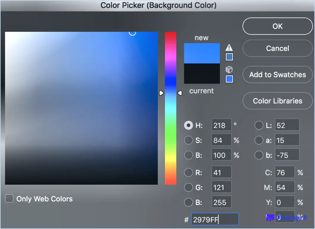 Comment coller les codes couleurs dans photoshop?