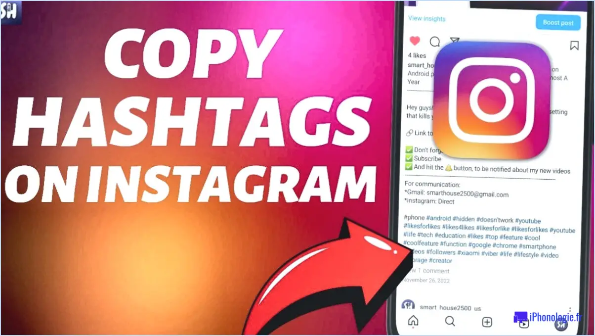 Comment copier les hashtags sur instagram?