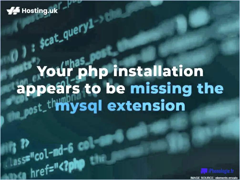 Comment corriger l'erreur d'extension php mysql de wordpress?
