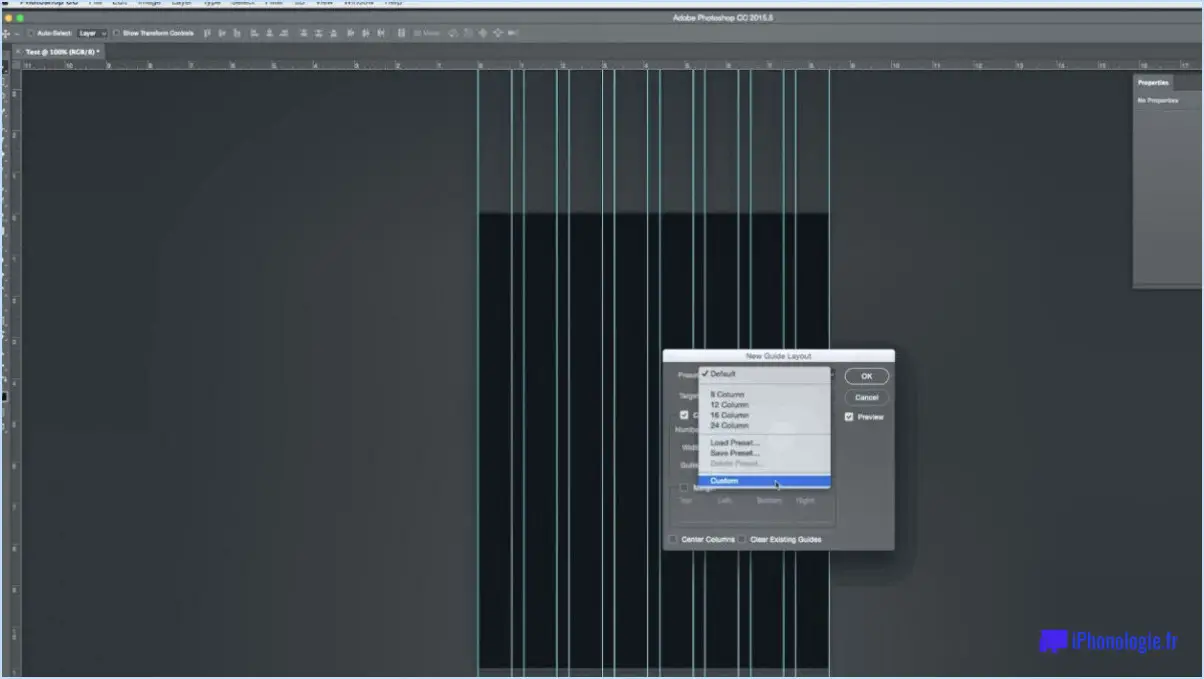 Comment créer des lignes directrices dans Photoshop?