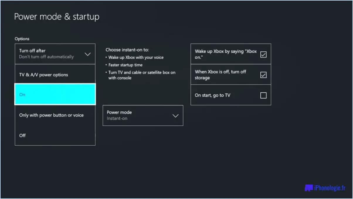 Comment désactiver le mode veille sur la xbox one?