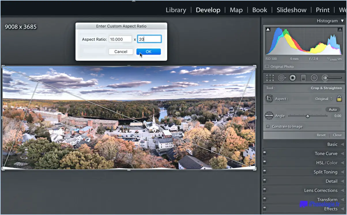 Comment dimensionner les photos pour l'impression dans lightroom?