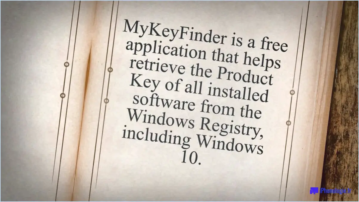 Comment mykeyfinder récupère la clé windows 10 depuis le registre windows?