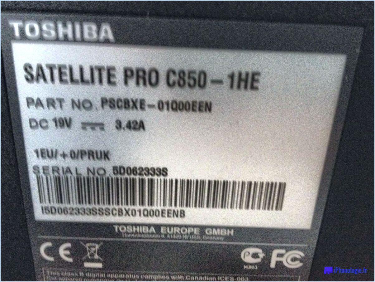 Comment puis-je connaître l'âge de mon ordinateur portable Toshiba?