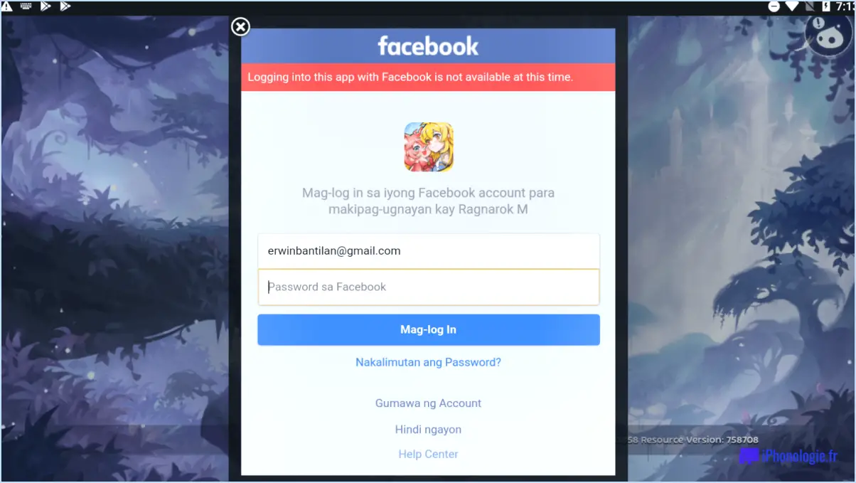 Dépannage de la connexion à Facebook qui ne fonctionne pas?