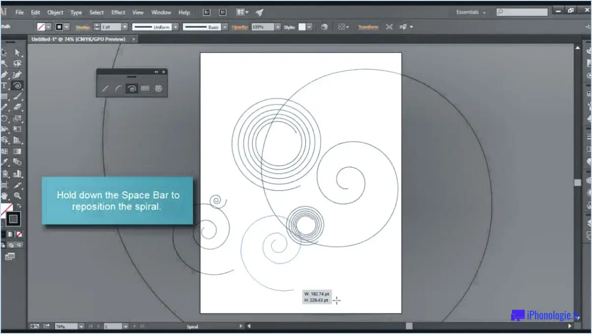 Où se trouve l'outil spirale dans Illustrator?