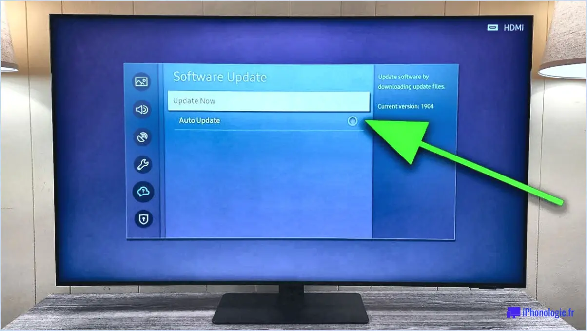 Quelle est la dernière mise à jour du logiciel du téléviseur Samsung?