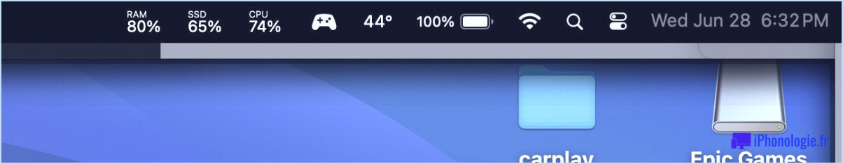 L'icône de mode de jeu dans la barre de menus sur Mac ressemble à un contrôleur de jeu