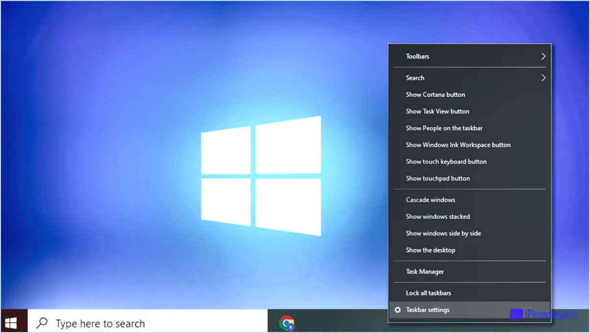 Comment cacher ou décacher la barre des tâches dans windows 10?
