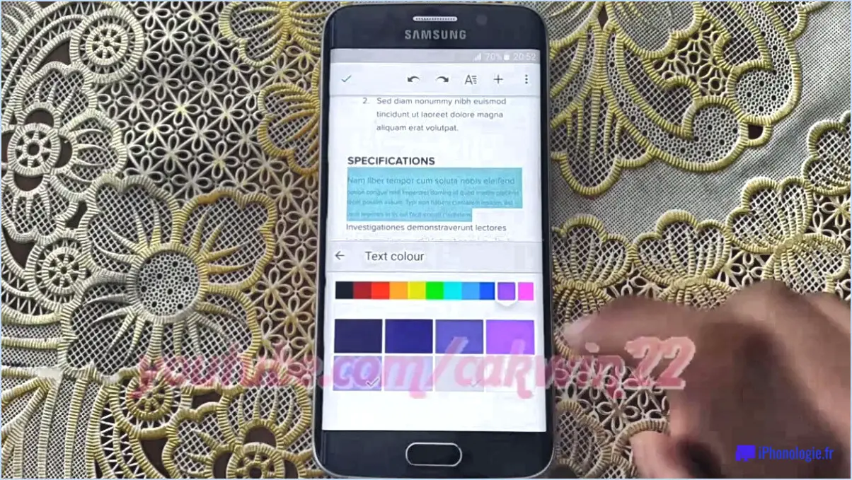 Comment changer la couleur du texte sur un téléphone Android?