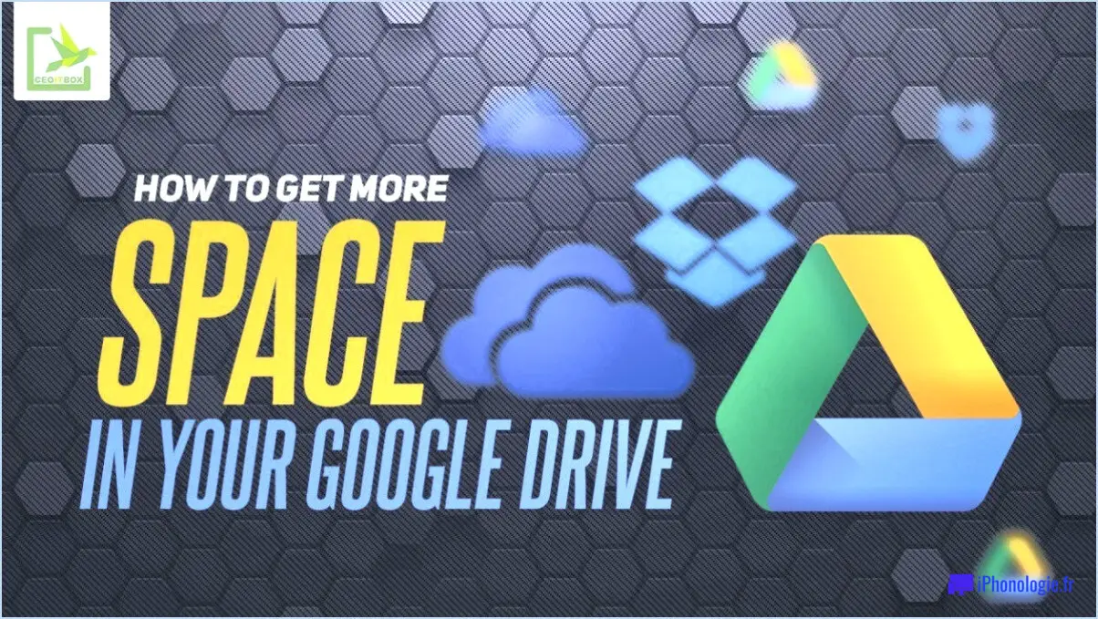 Comment créer plus d'espace dans Google Drive?