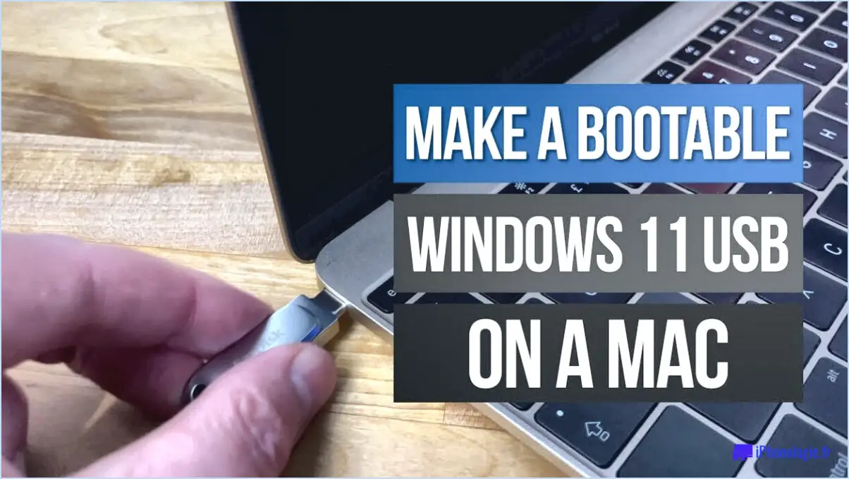 Comment créer un disque usb bootable windows 11 à partir de mac?