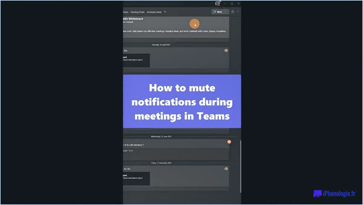 Comment mettre en sourdine les notifications des équipes?