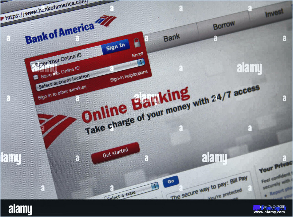 Quel est l'identifiant en ligne de Bank of America?