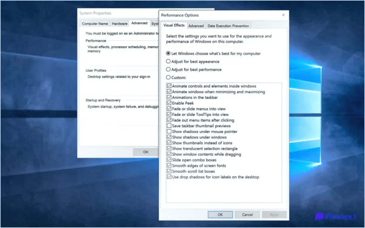 Windows 10 : comment activer/désactiver l'animation des fenêtres?