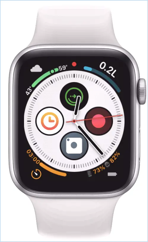 Infographie Apple Watch Face avec 8 complications