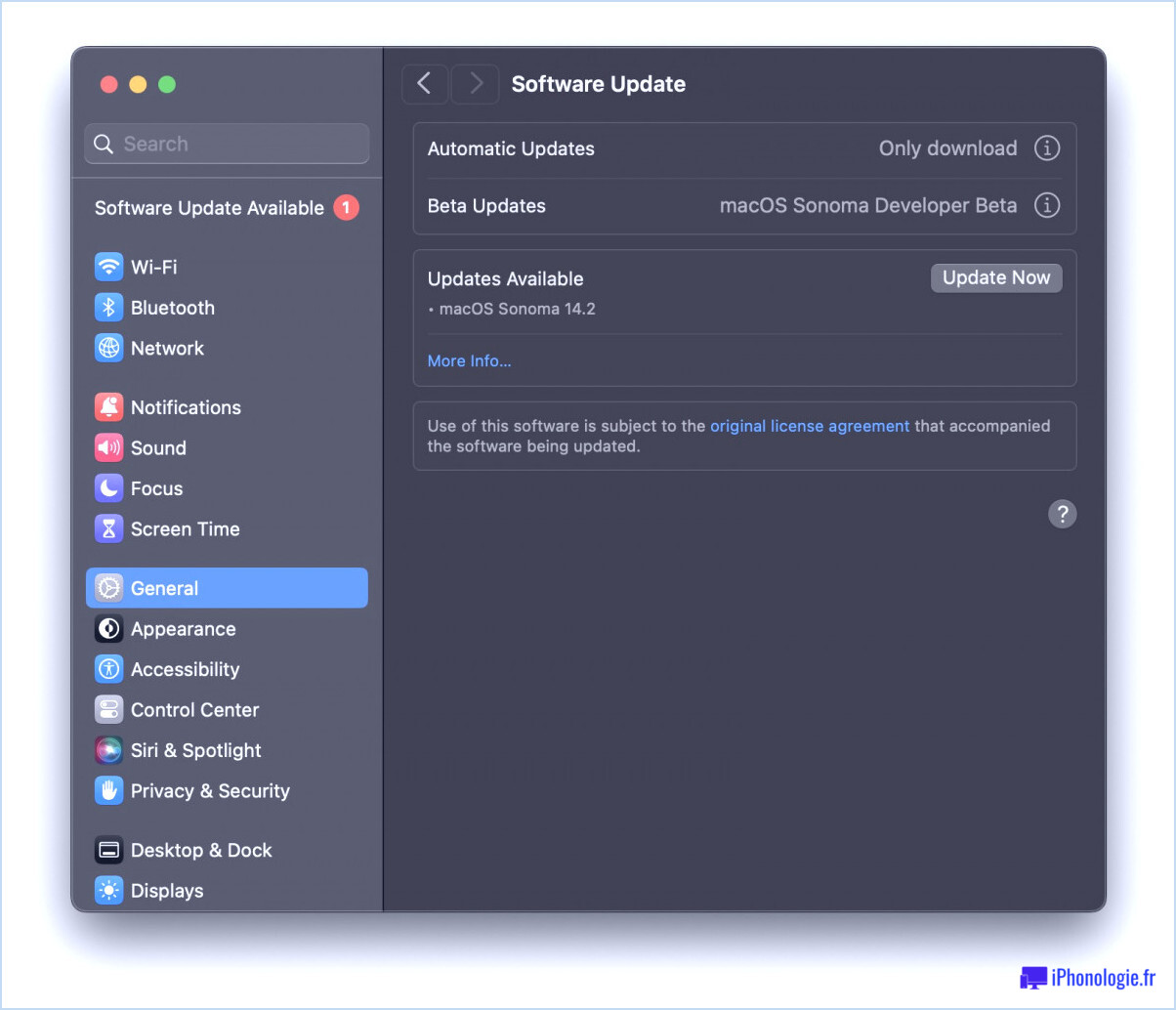 MacOS Sonoma 14.2 RC Build disponible en téléchargement
