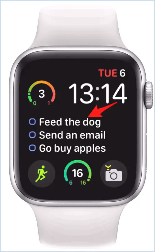 Choses 3 Complication sur un visage Apple Watch